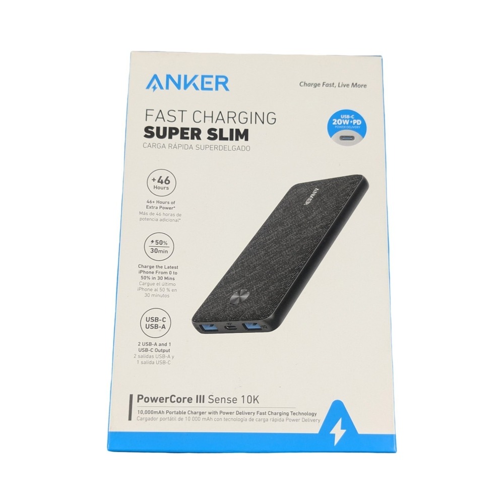 Qq8U Anker‎ 10000mAh Powercore III Sense Power Bank Dual USB, USB-C - A1248H11-1